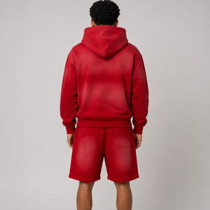 Conjunto <span class=keywords><strong>de</strong></span> 2 Piezas <span class=keywords><strong>de</strong></span> Ropa Urbana Personalizada para <span class=keywords><strong>Hombre</strong></span>, <span class=keywords><strong>Pantalones</strong></span> y Sudadera con Capucha Estilo Vintage Lavado al Ácido, Conjunto Deportivo con Estampado Desgastado por el Sol - Product Image 2