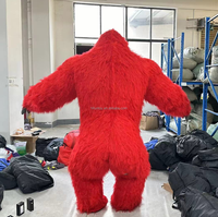Costume de gorille gonflable réaliste pour adulte, déguisement de mascotte en fourrure pour Halloween, carnaval, costume de gorille en fourrure