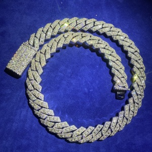 Dây chuyền Cuban Link bạc 925 đính đá Moissanite VVS kiểu Hip Hop Iced Out, bán chạy, vượt qua bài kiểm tra kim cương - Product Image 6