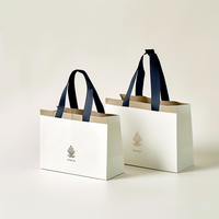 Sacs en Papier Blanc de Luxe avec Logo Imprimé Personnalisé pour Shopping et Cadeaux