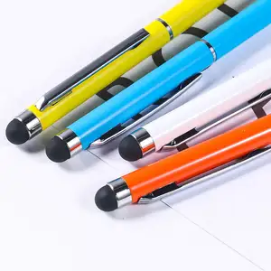 Bolígrafo de goma para pantalla táctil, accesorio de Metal, bola suave, logo personalizado, fabricación de bolígrafo rosa