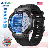 Montre Connectée GPS SENBONO KC91 pour Sports de Plein Air avec Altimètre, Pression Atmosphérique, Boussole, 530 mAh et Fonction Étanchéité