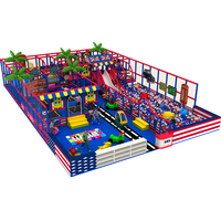 Équipement de terrain de jeu pour enfants décoration animale tunnel toboggan thème africain petite aire de jeux intérieure avec piscine de sable