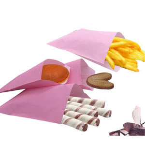 Suministro de China, bolsas enceradas desechables a prueba de grasa, pollo frito, galletas, palomitas de maíz, embalaje, bolsa de papel segura para alimentos, Rosa - Product Image 4