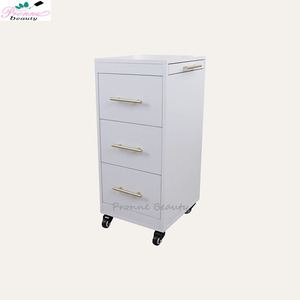 Carrito <span class=keywords><strong>de</strong></span> Peluquería Blanco con 3 Bandejas <span class=keywords><strong>de</strong></span> Almacenamiento, Soporte para <span class=keywords><strong>Secador</strong></span> <span class=keywords><strong>de</strong></span> Pelo, Carrito para Spa <span class=keywords><strong>de</strong></span> Pies - Product Image 3