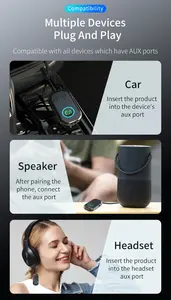 Récepteur et émetteur Bluetooth pour voiture de qualité supérieure 2-en-1 avec son stéréo sans perte et reconnexion automatique pour système audio de véhicule - Product Image 6
