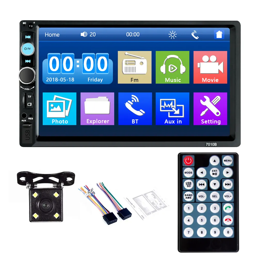 I più venduti Touch Screen da 7 pollici 7010b MP5 Radio Stereo DVD 2 Din lettore Video per auto