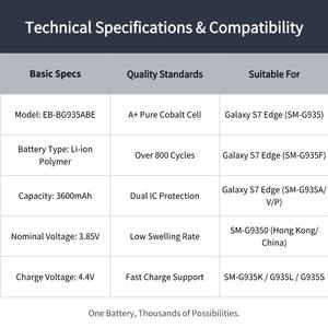 <span class=keywords><strong>Batterie</strong></span> de remplacement EB-BG935ABE pour Galaxy S7 Edge G935F G9350 G935V G935A 3600mAh Li-ion Bateria - Product Image 3