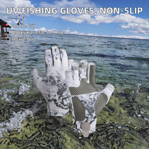 Customized Nylon UV Protection Summer Fishing <b>Gloves</b> Thickened Palm Protection Non-slip Breathable Unisex Outdoor Hook Loop - Product Image 2