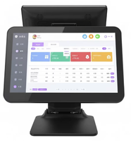 Yeni Katlanabilir 15.6 İnç Dokunmatik Ekranlı POS Terminali, LED8-VFD-11.6 İnç 2. Ekranlı, Yemek Servisi Ödeme Noktası için Kasa Sistemi