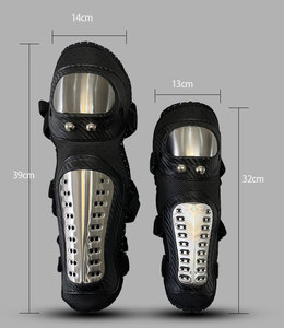 Protection rigide pour le cyclisme sportif printanier – Ensemble de 4 pièces – Protections de genoux et de coudes en plastique noir épais pour moto - Product Image 3