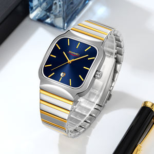 Skmei 9361 hommes montre d'affaires à quartz simple bande en acier inoxydable or argent 3ATM boîtier carré étanche-Guangzhou vente en gros - Product Image 1