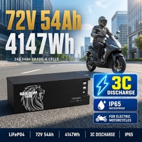 Batterie LiFePO4 liquide Shizun Deep Cycle 72V54AH avec protection BMS complète, 3000 cycles, sortie stable, anti-explosion