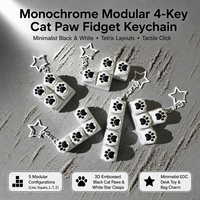 Porte-clés anti-stress en plastique Patte de chat, pendentif étudiant, clavier mécanique transfrontalier, ASMR Fidget Clicker