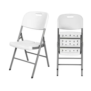 White Modern Durable Outdoor <strong>Foldable</strong> Patio <strong>Dining</strong> <strong>Table</strong> And <strong>Chairs</strong> Set 4 For Events Picnic Hospitals-lightweight Plastic - Product Image 5