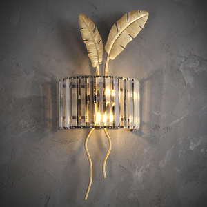 PW24008 Inno Casa New 110-240V Matt Black Gold Metal Clear Crystal Modern Decorative <b>Wall</b> Lamp 3000K Warm <b>Light</b> for Living Room - Product Image 3