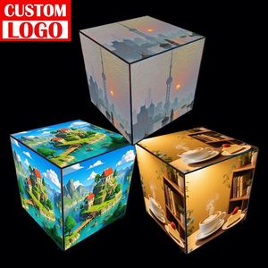 Wall-Mounted Cubic Display Rotating <b>Light</b> <b>Box</b> Shop Decoration Fabric Cube <b>Light</b> <b>Box</b> - Product Image 1