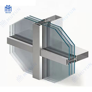 Perfiles de ventanas de pared de cortina de aluminio con rotura térmica, relleno de gas argón para una envoltura de construcción energéticamente eficiente - Product Image 3