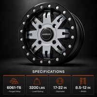 Jantes Beadlock forgées usinées argentées 17-22 pouces 6061-T6, jantes tout-terrain simulées 5x5.0 6x5.5 pour Jeep Wrangler JL