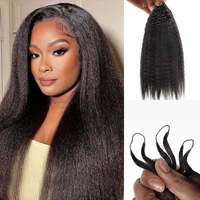 Extensions de cheveux humains en crochet Remy, cheveux indiens attachés à la main, qualité salon, mèche de 1g, trame invisible en crochet