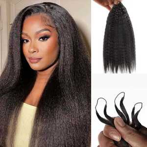 Extensiones <span class=keywords><strong>de</strong></span> Cabello Humano Remy con Plumas Indias Tejidas a <span class=keywords><strong>Mano</strong></span>, Calidad <span class=keywords><strong>de</strong></span> Salón, 1g por Mechón, Trama Invisible para Crochet - Product Image 5