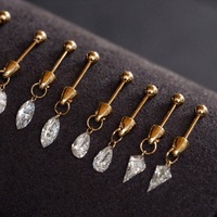 Boucles d'oreilles créoles Xinfly en or massif 18 carats avec diamants de laboratoire et diamants ronds dispersés pour femme – Luxe abordable