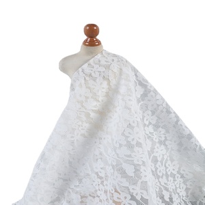 قماش دانتيل قطن لامع من التل الأبيض بتخفيضات كبيرة لملابس الموضة - Product Image 1