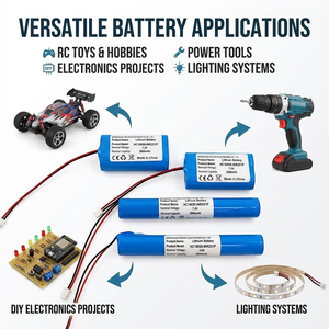 Untuk Paket Baterai <span class=keywords><strong>Lithium</strong></span>-<span class=keywords><strong>Ion</strong></span> LiFePO4 18650 2S1P 2600mAh/2200mAh <span class=keywords><strong>7.4V</strong></span> 500 Siklus Tri-metalik -20~60C 45g - Product Image 3