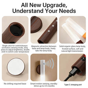 Luz LED Moderna para Armario con Sensor, Iluminación Creativa Magnética a Pilas para Dormitorio, Material ABS - Product Image 6