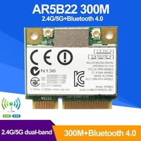 Tarjeta de Red Inalámbrica WiFi de Doble Banda 300Mbps AR5B22, 802.11a/b/g/n, Mini PCI-E, WLAN 2.4G/5Ghz 2 en 1, Bluetooth 4.0