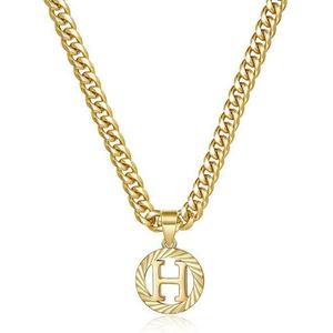 Trendy Anti Tarnish Hypoallergenic Gold Plated 18k 316l Stainless Steel Pendant Letter Necklace for Women Men - Product Image 1