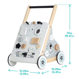 Ahşap itme çekme yürüyüşe tekerlekler bebekler için birden fazla öğrenme faaliyetleri merkezi tulumları Motor becerileri mutfak oyuncak yiyecekler - Product Image 6