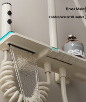 Nuevo Diseño de Lujo, Sistema de Ducha Inteligente con Pantalla Digital LED, Termostático, de Latón, con Teclas Tipo Piano y Lluvia Suave para Baño