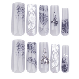 Nouveau produit lancé, <span class=keywords><strong>ongles</strong></span> press-on semi-artisanaux tendance Y2K avec miroir magique 3D et <span class=keywords><strong>saphir</strong></span> rose scintillant - Product Image 2