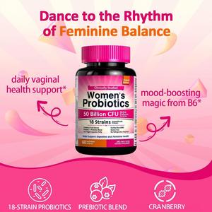 OEM ODM โปรไบโอติกสำหรับผู้หญิง 18 สายพันธุ์ 100 พันล้าน CFU ชนิดแคปซูล ช่วยบำรุงสุขภาพและสมดุลอารมณ์ของผู้หญิง - Product Image 4