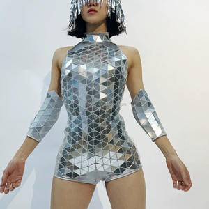 Mono <span class=keywords><strong>de</strong></span> Lentejuelas Plateadas Reflectantes <span class=keywords><strong>para</strong></span> <span class=keywords><strong>Mujer</strong></span>, Diseño Nuevo, Luminoso, <span class=keywords><strong>para</strong></span> Baile, Fiestas, DJ, Club, Espectáculo - Product Image 1