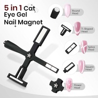 Aimant pour ongles effet œil de chat, 4 pièces, aimant pour vernis à ongles effet œil de chat, bâtonnet magnétique multifonction à double tête