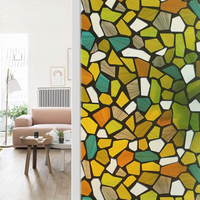 Benutzer definierte Größe Fenster Film Glasmalerei Aufkleber Static Cling Frosted Privacy 3D-Druck Regenbogen Mosaik für Fenster tür Home Decor