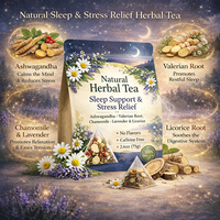 Tisane Naturelle Soutien Sommeil et Soulagement du Stress Ashwagandha Valériane Camomille Lavande Sans Caféine Marque Privée OEM