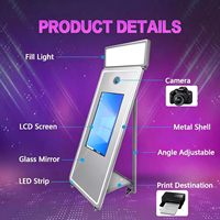 Vente en gros de cabines photo personnalisées YPT Magic Mirror avec caméra, iPad Mini, ordinateur, Wi-Fi, Bluetooth, écran en verre trempé de 40 pouces, impression instantanée
