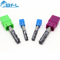 Fraise à queue plate en carbure BFL pour usinage CNC, 4 cannelures, HRC55
