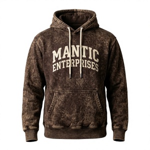Sudaderas con Capucha de Felpa con Efecto Ácido para Hombre, Venta al por Mayor, Último Diseño Vintage, Servicio OEM, Transpirables, de Poliéster/Algodón, Casuales, con Bolsillo - Product Image 1