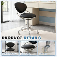 Tabouret de pédicure en cuir pour salon de beauté, design spécial, avec dossier et 5 roulettes
