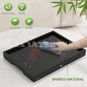 Yu Feifan Bamboo Breakfast <b>Tray</b> Rectangle Foldable <b>Storage</b> <b>Tray</b> For Home Use With One Compartment - Product Image 5