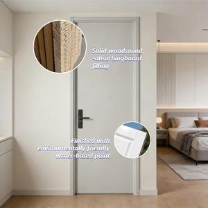 <span class=keywords><strong>Porte</strong></span> intérieure à panneau plat composite, peinture écologique à base d'eau, laquée, minimaliste, insonorisante pour villa, chambre, salle de bain, hôtel - Product Image 5
