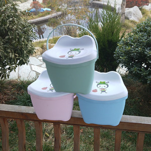 Taburete de almacenamiento portátil para niños, tipo cuadrado grande con tapa, taburete grueso para bebés para juguetes y necesidades diarias - Product Image 3