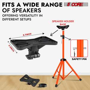 GFT <b>Tripod</b> Floor <b>Speaker</b> <b>Stand</b> 72 Inch Adjustable Professional Audio Video Lighting <b>Stand</b> Metal Powder Coated - Product Image 4