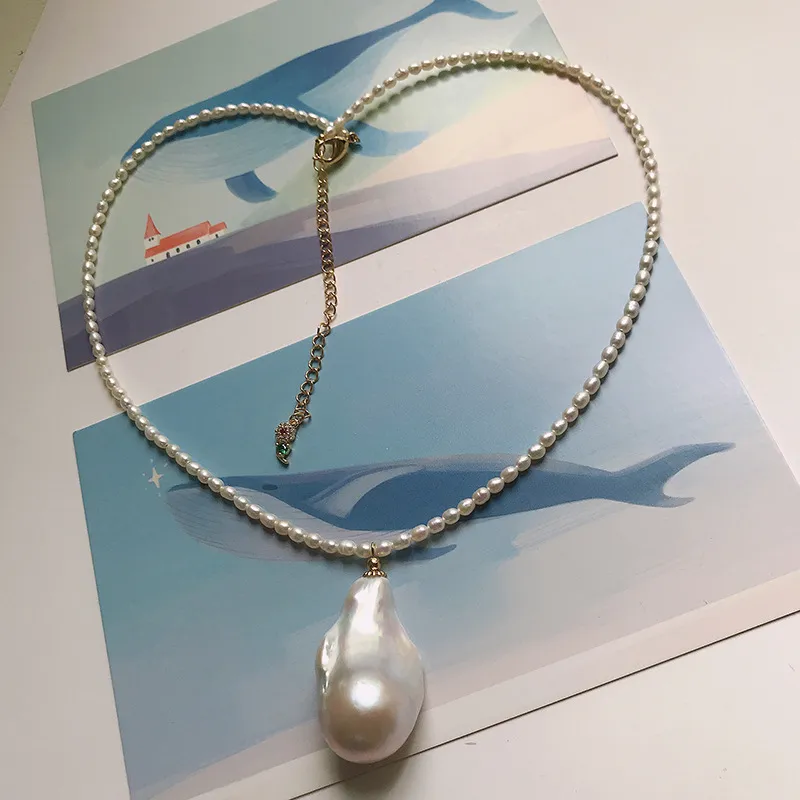 Aimgal Jewelry Retro benutzer definierte Barock perle speziell geformte große Perlenkette natürliche kleine Perlenkette für Frauen