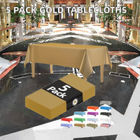 Nappe carrée jaune doré unie, imperméable, jetable en PEVA, pour fêtes, mariages élégants, banquets et événements en extérieur