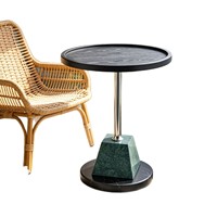 Table basse en marbre vert foncé sophistiquée haut de gamme YH-56, style nordique moderne minimaliste pour salon